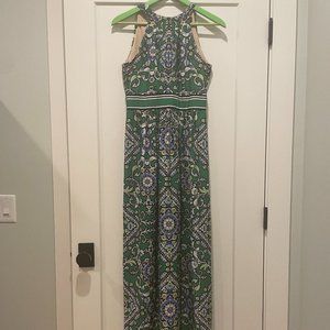 Jessica Howard Green High Neck Maxi Dress
